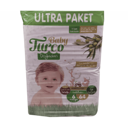 Baby Turco Bebek Bezi Ultra Paket 6 Numara 16-25 kg 64 Adet
