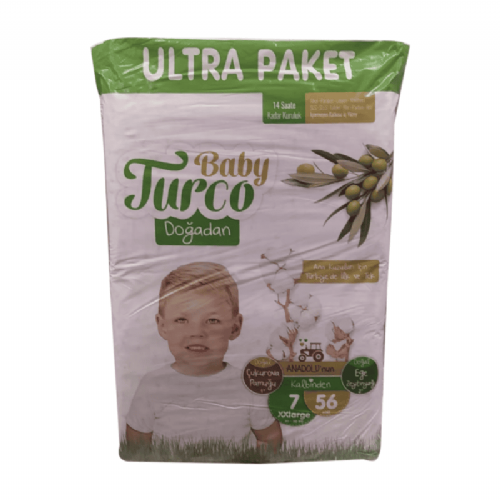 Baby Turco Bebek Bezi Ultra Paket 7 Numara 20-30 kg 56 Adet