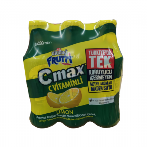 Uludağ Furutti Cmax Limon Aromalı Maden Suyu 6x200 ml