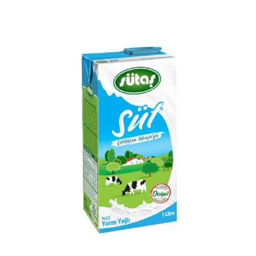 Sütaş %1,5 Yarım Yağlı Süt 1 L