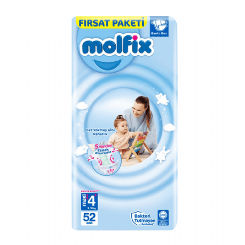 Molfix Bebek Bezi Maxi Plus 4+ Numara 9-16 kg 52 Adet 