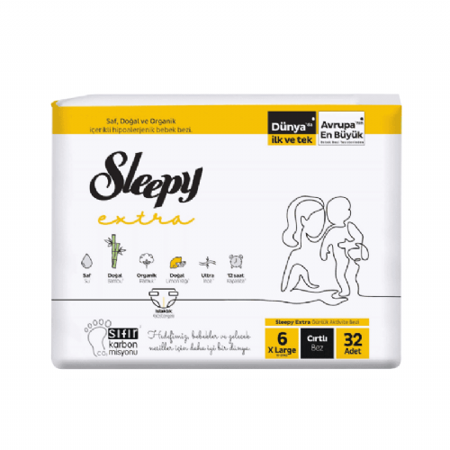 Sleepy Extra Bebek Bezi X Large 6 Numara 15-25 kg 32 Adet