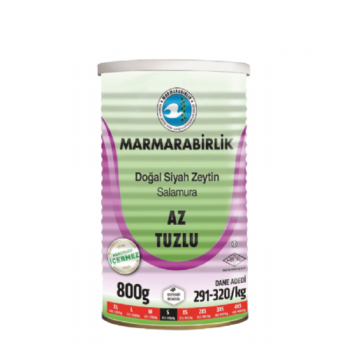 Marmarabirlik Az Tuzlu Salamura Doğal Siyah Zeytin 800 g