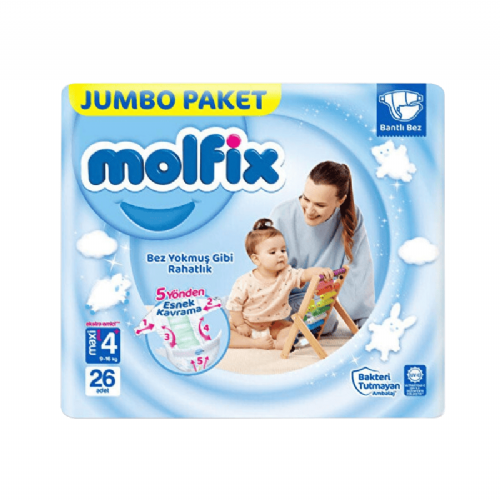 Molfix Bebek Bezi 4+ Maxi Plus Numara 9-16 kg 26 Adet